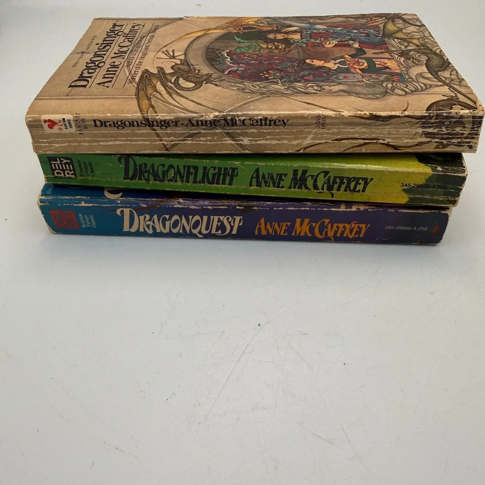 Anne McCaffrey Dragonriders of Pern Paperback Lot Dragonflight Dragonquest 3 Bks